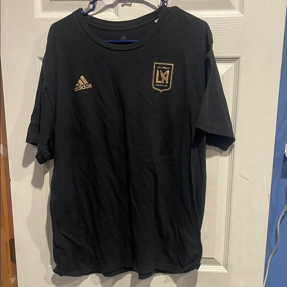 Adidas Black T-Shirt with Gold LAFC MLS Logo